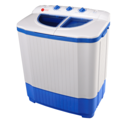 AFRA Twin Tub Top Loading Washing Machine, 6kg Capacity, White and Blue, Double Layer Body, ESMA Approved, AF-6000WMBL, 2 Years Warranty